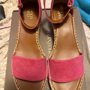 Franco Sarto Pink Sandals with Suede Strap